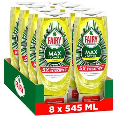 🧼 2 x 8er Pack Fairy Max Power Spülmittel Zitrone für 30,66€ (statt 48€)