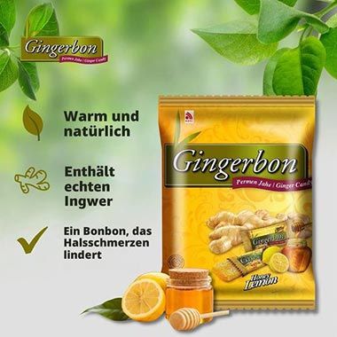 🫚 4x Gingerbon Ingwer Honig Zitrone Bonbons, je 125g ab 5,68€ (statt 12€) 🫚 4x Gingerbon Ingwer Honig Zitrone Bonbons, je 125g ab 5,68€ (statt 12€)