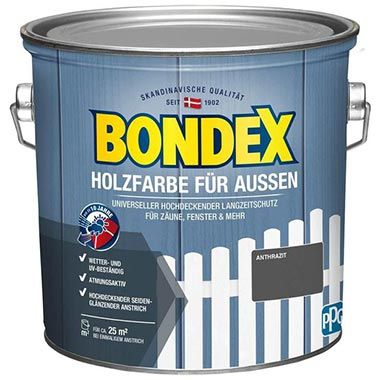 🏡 Bondex Holzfarbe für Außen, 2,5L, Anthrazit, ca. 25m² für 25,50€ (statt 29€)