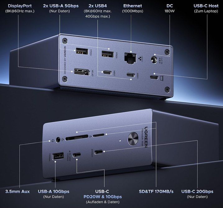 🖥️ UGREEN Revodok Max USB4 Docking Station für 169,99€ (statt 210€) 🖥️ UGREEN Revodok Max USB4 Docking Station für 169,99€ (statt 210€)