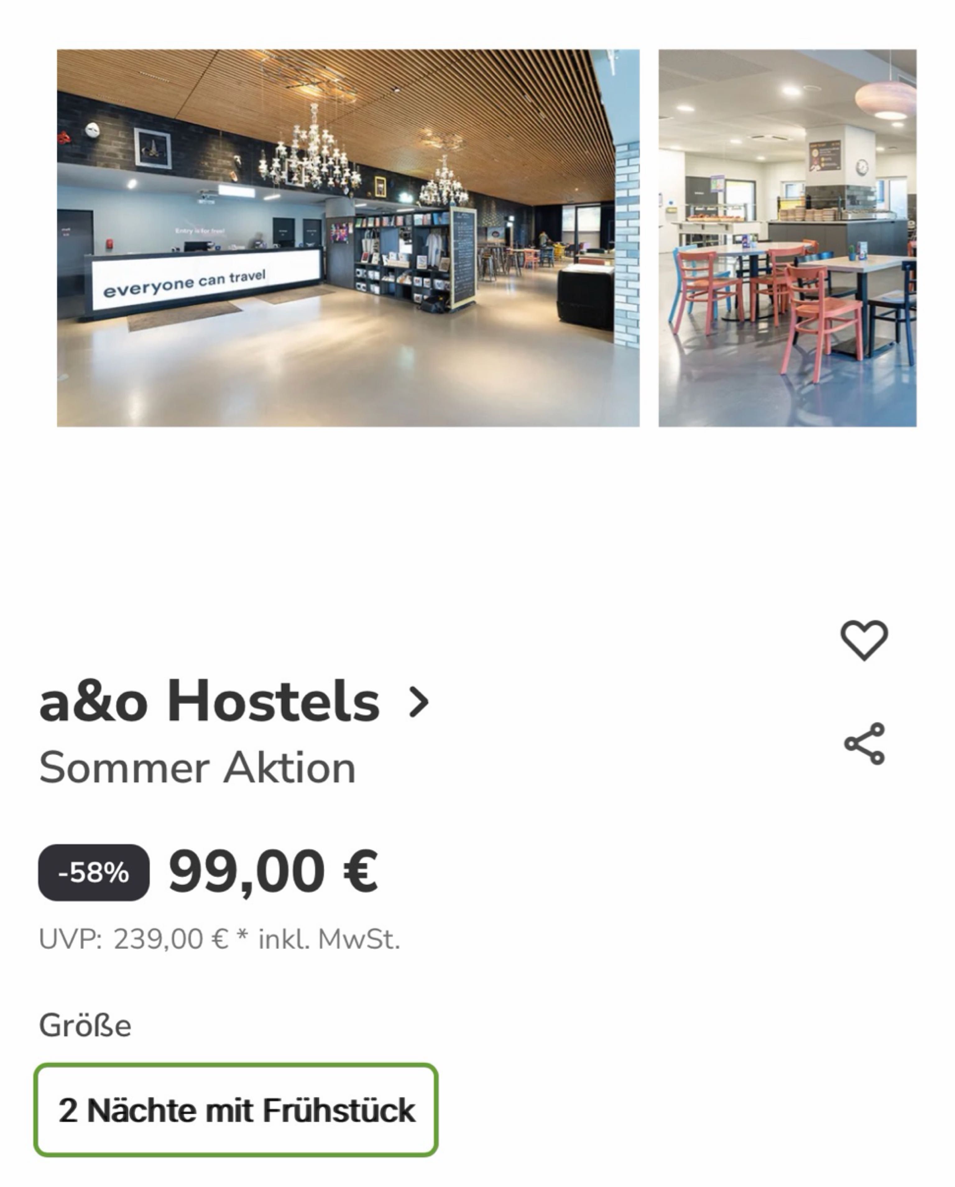 a&o Hotel & Hostels Gutschein 3 Jahre gültig