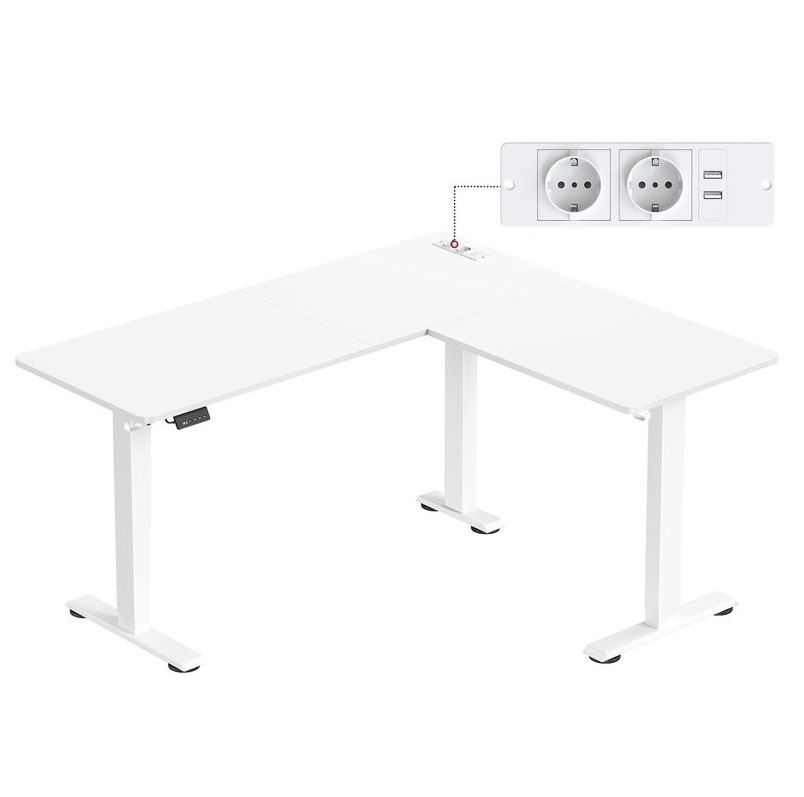 🖥️ VASAGLE höhenverstellbarer Eckschreibtisch mit 2 Steckdosen & 2 USB Ports für 134,99€ (statt 160€)