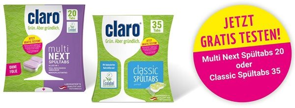 🍽️ Claro Geschirrspültabs gratis ausprobieren