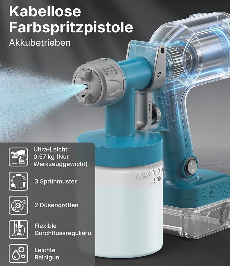 ️🎨 Tilswall HVLP Akku Farbsprühsystem Dreamer400 für 14,99€ (statt 30€) ️🎨 Tilswall HVLP Akku Farbsprühsystem Dreamer400 für 14,99€ (statt 30€)