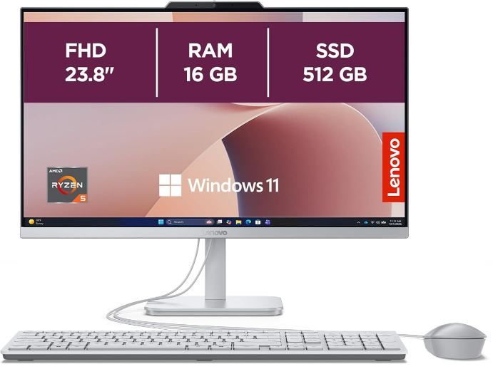 🖥️ Lenovo AIO A105a All-In-One PC mit 23.8 🖥️ Lenovo AIO A105a All In One PC mit 23.8 FHD Display, Ryzen 5 40 für 369,99€ (statt 449€)