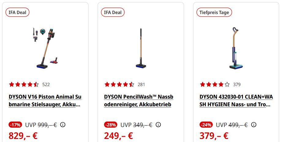 🧹 Media Markt: Dyson Power Deals mit bis zu 29% Rabatt - Sauger, Haarstyler & mehr 🧹 Media Markt: Dyson Power Deals mit bis zu 29% Rabatt Sauger, Haarstyler & mehr