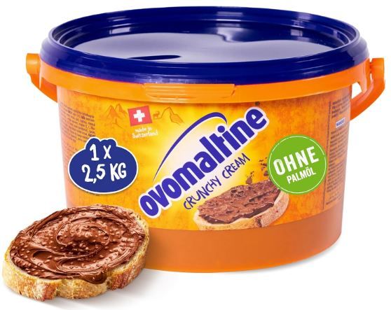 🍫 2,5kg! Ovomaltine Crunchy Cream Brotaufstrich ohne Palmöl ab 20,97€ (statt 29€)