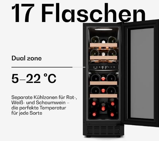 🍾 Klarstein Velaire Weinkühlschrank mit 2 Zonen für 466,64€ (statt 534€)
