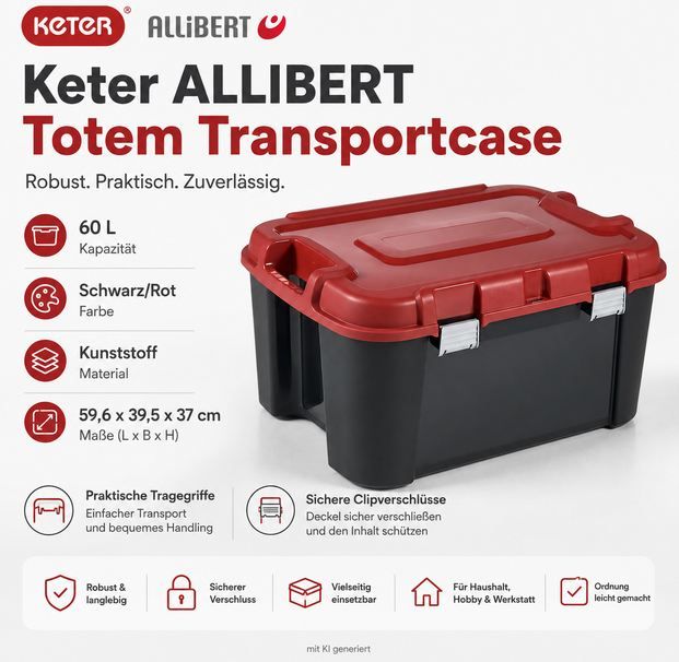 🗃️ 3x Keter Allibert Totem Stapelbox, 60L für 29,97€ (statt 60€)