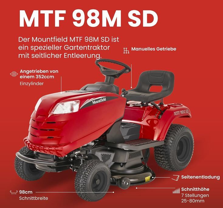 🏡 Mountfield MTF 98M SD Benzin Rasentraktor, 98cm Schnittbreite für 1.614€ (statt 1.898€) 🏡 Mountfield MTF 98M SD Benzin Rasentraktor, 98cm Schnittbreite für 1.614€ (statt 1.898€)