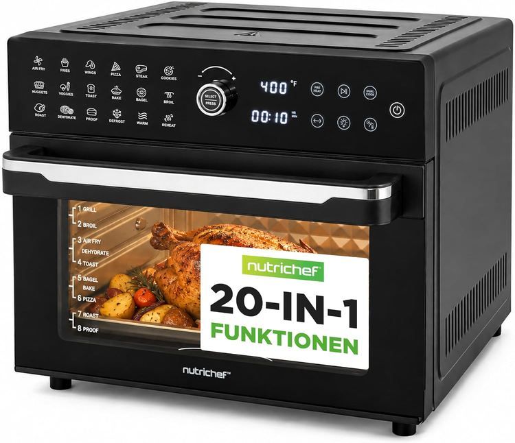 🍗 NutriChef XXL Heißluftfritteuse mit Drehspieß, 30L für 149,59€ (statt 176€) 🍗 NutriChef XXL Heißluftfritteuse mit Drehspieß, 30L für 149,59€ (statt 176€)