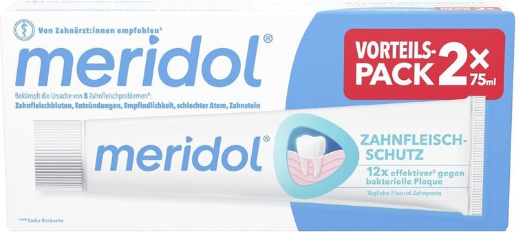 🪥 2er Pack meridol Zahnfleischschutz Zahnpasta, je 75ml ab 3,94€ (statt 8€)