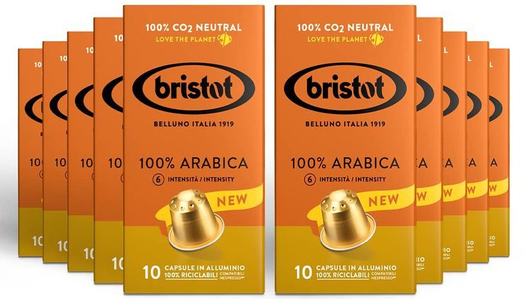 ☕ 100er Pack Bristot 100% Kaffee Arabica Nespresso Kapseln ab 23,17€ (statt 33€)