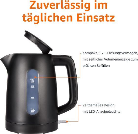🍵 Amazon Basics Wasserkocher mit 1,7L & 2.200W für 14,99€ (statt 21€) 🍵 Amazon Basics Wasserkocher mit 1,7L & 2.200W für 14,99€ (statt 21€)