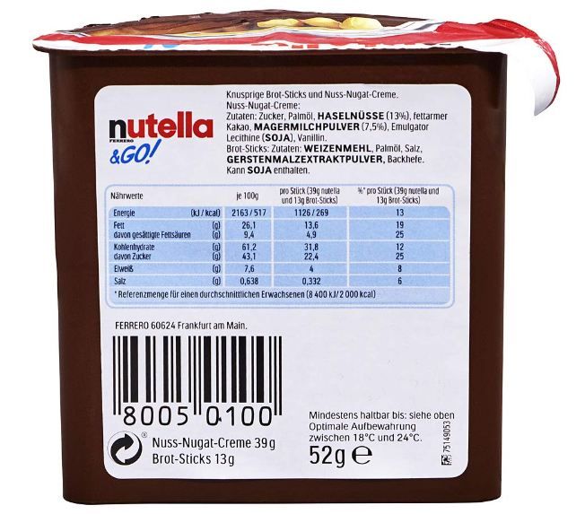 đ« 12er Pack nutella & GO! Brot-Sticks & Nuss-Nugat-Creme fĂŒr 12⏠(statt 17âŹ) đ« 12er Pack nutella & GO! Brot Sticks & Nuss Nugat Creme fĂŒr 12⏠(statt 17âŹ)