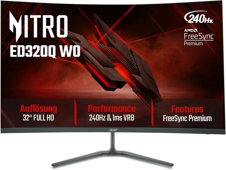 🖥️ Acer Nitro ED320QW0 32 🖥️ Acer Nitro ED320QW0 32 FHD Gaming Monitor mit 240Hz für 117,99€ (statt 142€)