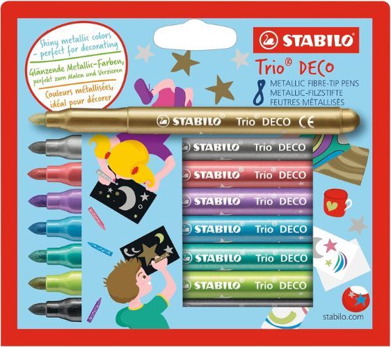 ✍🏻 8er Pack Stabilo Trio Deco Metallic-Filzstift mit robuster XL-Spitze für 5,89€ (statt 10€) ✍🏻 8er Pack Stabilo Trio Deco Metallic Filzstift mit robuster XL Spitze für 5,89€ (statt 10€)