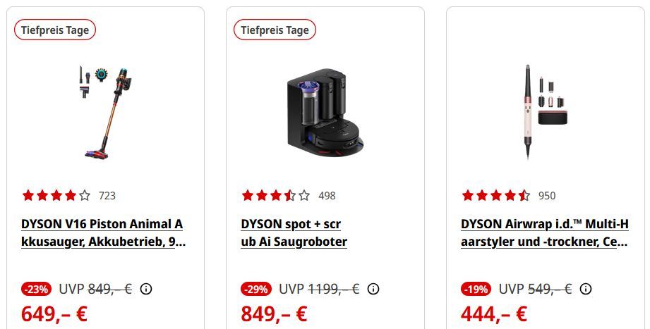 🧹 Media Markt: Dyson Power Deals mit bis zu 29% Rabatt - Sauger, Haarstyler & mehr 🧹 Media Markt: Dyson Power Deals mit bis zu 29% Rabatt Sauger, Haarstyler & mehr