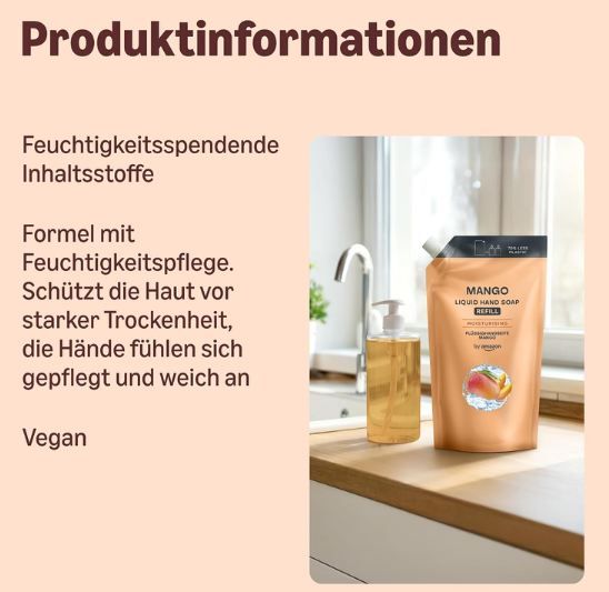 🥭 4 x 2 Liter by Amazon Mango Handseife Nachfüllpack ab 8,25€ (statt 14€) 🥭 4 x 2 Liter by Amazon Mango Handseife Nachfüllpack ab 8,25€ (statt 14€)
