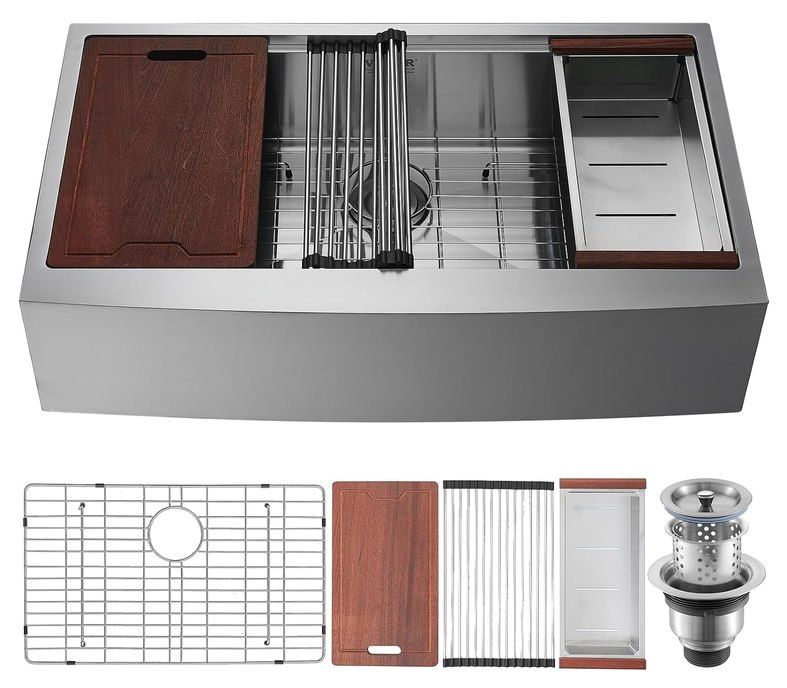 💦 VEVOR Einbauspüle aus Edelstahl mit Schneidebrett, Abtropfkorb & Sieb für 92€ (statt 141€) 💦 VEVOR Einbauspüle aus Edelstahl mit Schneidebrett, Abtropfkorb & Sieb für 92€ (statt 141€)