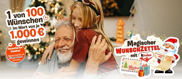 🎁  Mit Kauf von Kinderprodukten Grußkarte gratis versenden & mit etwas Glück Wunsch erfüllt bekommen