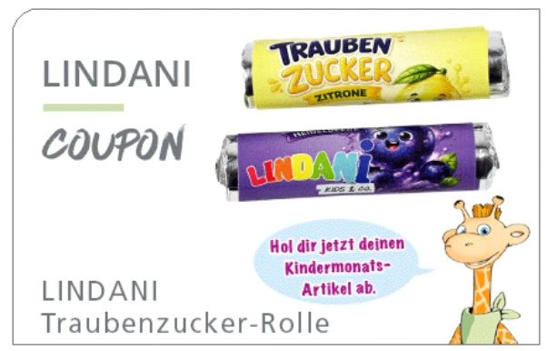 Linda Apotheken: 🍬LINDANI Traubenzucker Rolle gratis erhalten