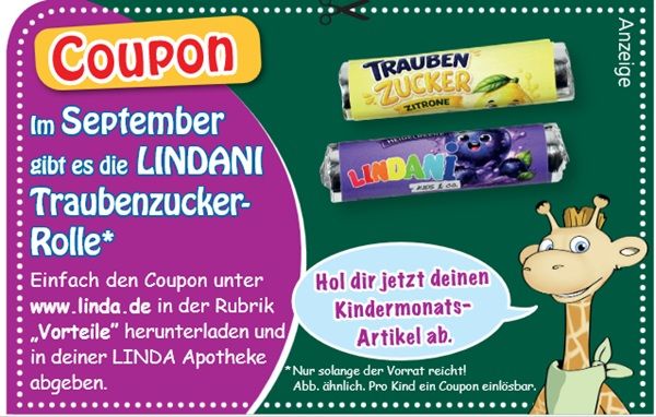 Linda Apotheken: 🍬LINDANI Traubenzucker Rolle gratis erhalten