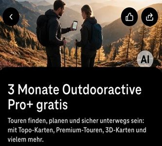 🥾  Magenta Moments: 3 Monate Outdooractive Pro+ gratis