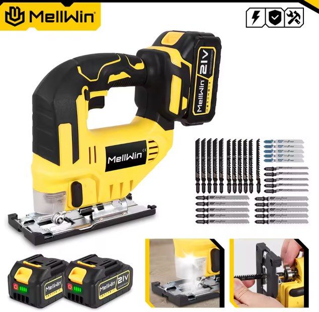 🪵 MELLWIN 3500 U/min Akku Stichsäge mit 31 Stichsägeblätter für 26,79€ (statt 40€)