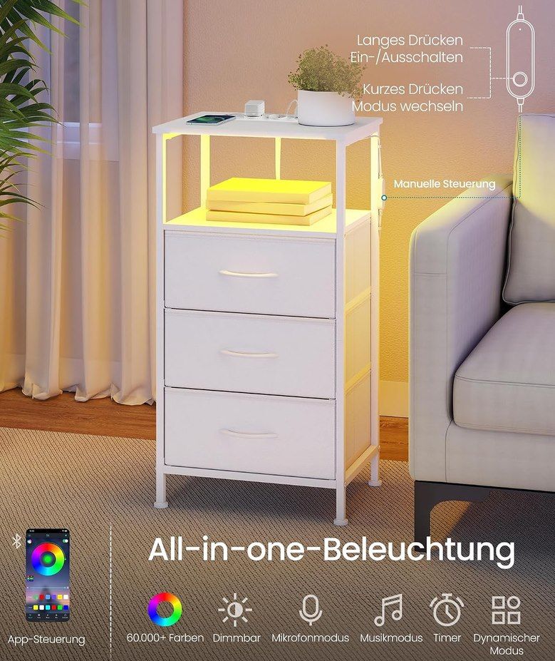 📚 2x SONGMICS Nachttisch mit Steckdose & LED-Beleuchtung für 49,99€ (statt 65€) 📚 2x SONGMICS Nachttisch mit Steckdose & LED Beleuchtung für 49,99€ (statt 65€)