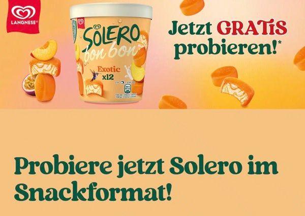 🍧 Solero Eis bon bon im Snackformat gratis ausprobieren