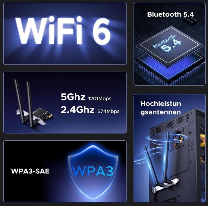 🛜 UGREEN AX1800 PCIe WLAN Karte mit Wifi 6 & BT 5.4 für 23,99€ (statt 30€)