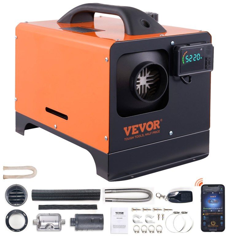 🌡️ VEVOR Diesel Standheizung 5kW 12V mit Fernbedienung & BT App-Steuerung für 66,64€ (statt 100€)