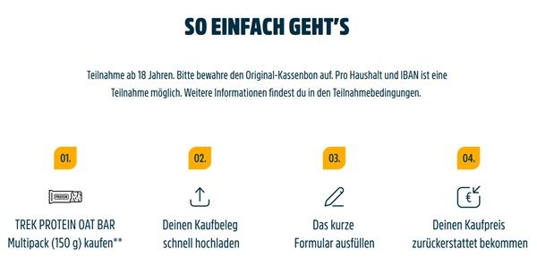 TREK Protein Oat Bars Riegel gratis ausprobieren