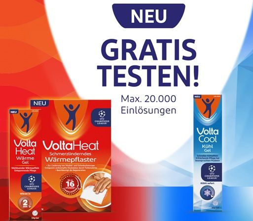 🦵 dm: Ein VoltaHeat- oder VoltaCool-Produkt gratis ausprobieren 🦵 dm: Ein VoltaHeat oder VoltaCool Produkt gratis ausprobieren