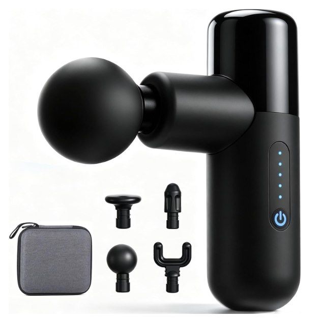 😊 Zerolia Mini Massagepistole mit 5 Stufen, Drucksensor & Zubehör für 17,84€ (statt 36€)