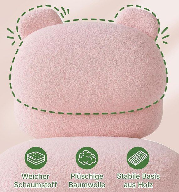 🧸 Marsail Schreibtischstuhl aus Teddyfleece in Rosa für 34,99€ (statt 70€)