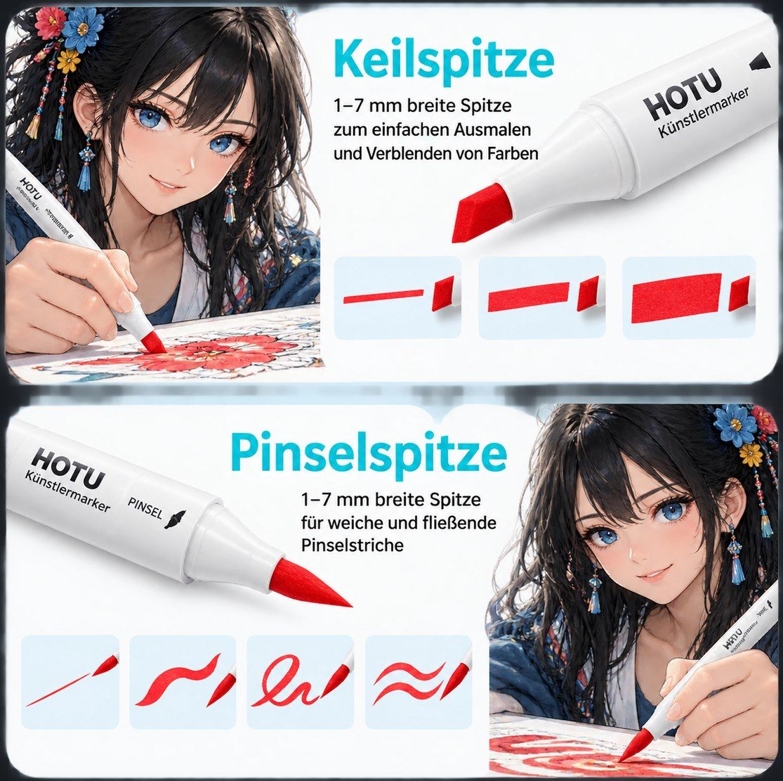 🎨 60x HOTU doppelseitige Alkoholmarker für 14,51€ (statt 25€)