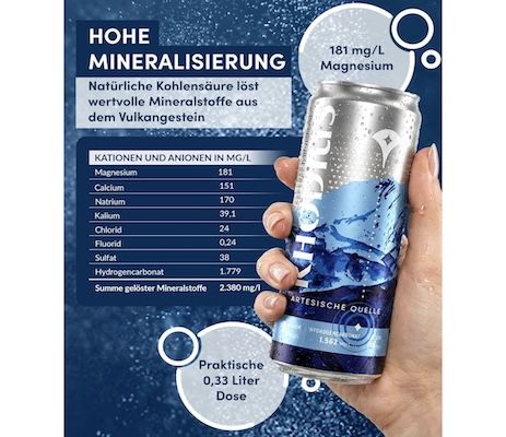 💦 24x 0,33L RHODIUS Vulkaneifel Mineralwasser mit Sprudel für 14€ (statt 24€)