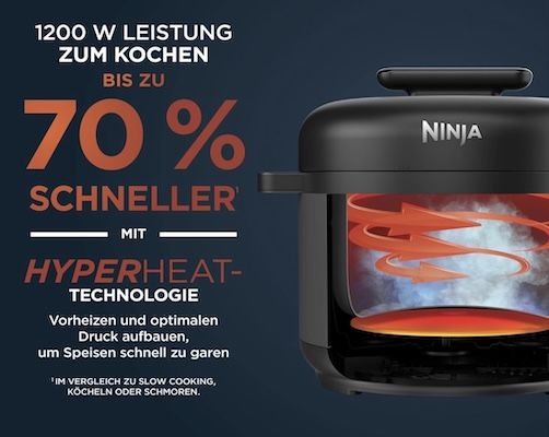 🍚 Ninja HyperHeat 9 in 1 Schnellkochtopf & Reiskocher mit 6L für 129,99€ (statt 150€)