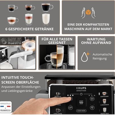 🥛☕️ Krups Sensation Milk Kaffeevollautomat für 399,99€ (statt 537€)