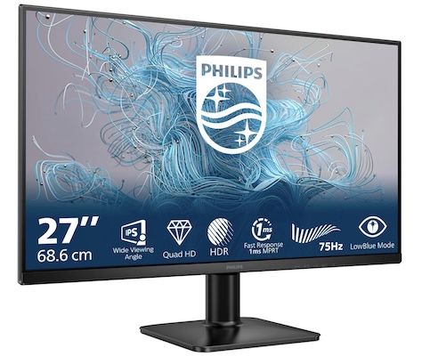 🖥️ Philips 27 🖥️ Philips 27 WQHD Monitor mit 75Hz & 4ms GtG für 109€ (statt 129€)