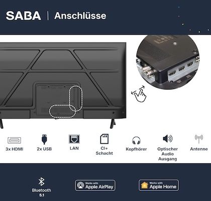 📺 Saba SA40Z1QF – 40 📺 Saba SA40Z1QF – 40 QLED Full HD Smart TV für 189,99€ (statt 299€)