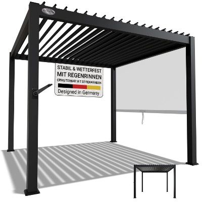 🏡 Juskys Lamellen-Pergola Tahiti 3x3m Stahlgestell für 699€ (statt 1.155€)