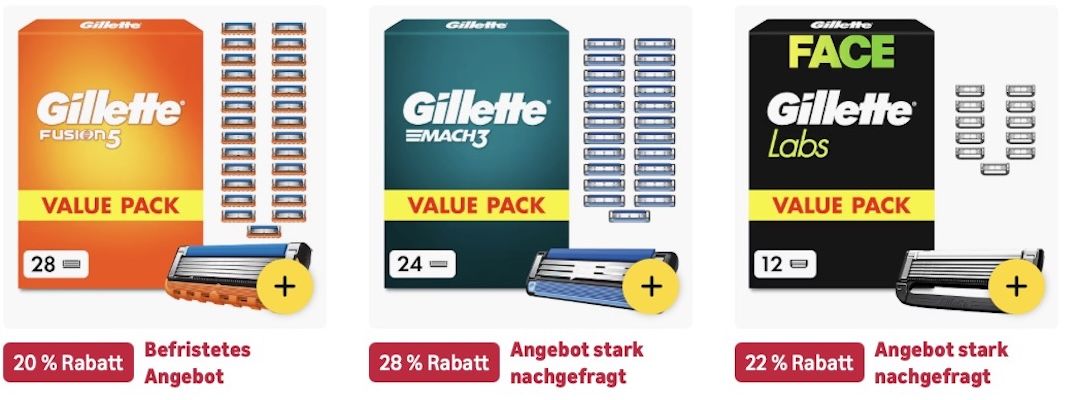 🔝🤑🪒 Amazon: Gillette Sale mit bis  29% 👉🏻 UEFA CL Special Edition Rasierer für 23€ (statt 30€)