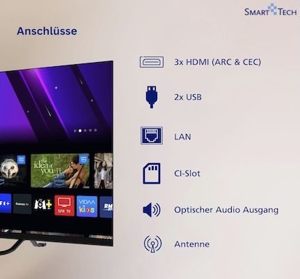 📺 Smart Tech - 32 📺 Smart Tech 32 QLED Smart TV mit HD für 159,99€ (statt 190€)