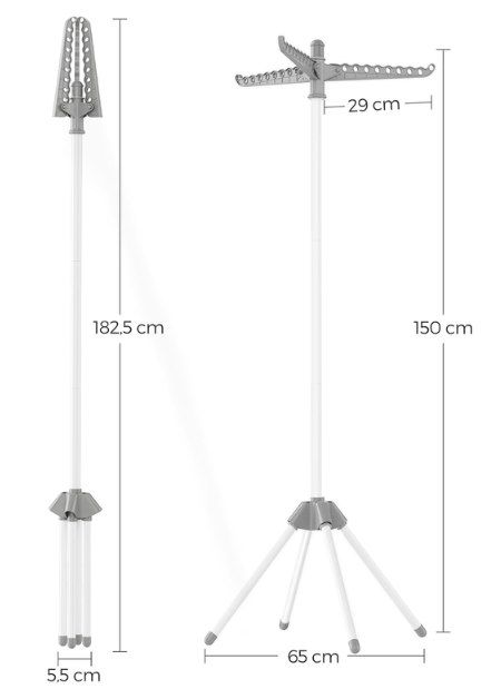 👕 SONGMICS klappbarer Wäscheständer mit 3 drehbaren Armen (156,5cm) ab 16,14€ (statt 20€)