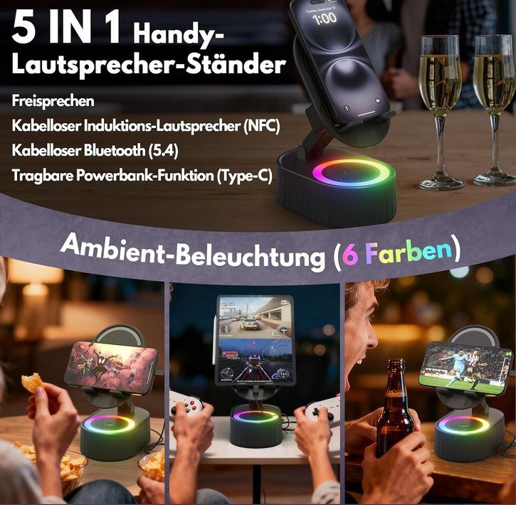 🔉 Lenski BT 5.4 Lautsprecher inkl. Handyständer & Powerbank für 10,49€ (statt 20€) 🔉 Lenski BT 5.4 Lautsprecher inkl. Handyständer & Powerbank für 10,49€ (statt 20€)