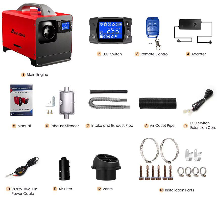 đ„” Mudiro 8KW Dieselheizung 12V/24V/240V mit App, Fernbedienung & Display fĂŒr 52,45⏠(statt 77âŹ) đ„” Mudiro 8KW Dieselheizung 12V/24V/240V mit App, Fernbedienung & Display fĂŒr 52,45⏠(statt 77âŹ)