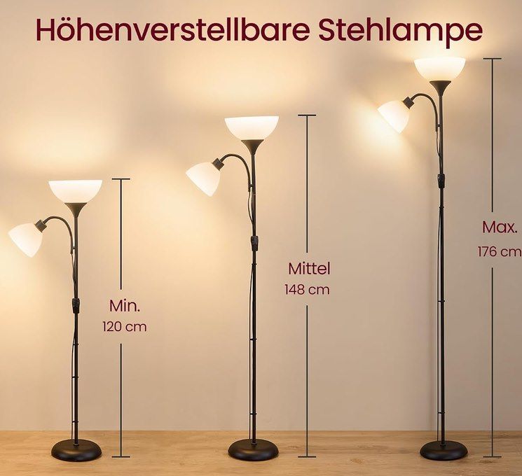 💡 VASAGLE Stehlampe mit verstellbarer Leselampe für 18,99€ (statt 24€)